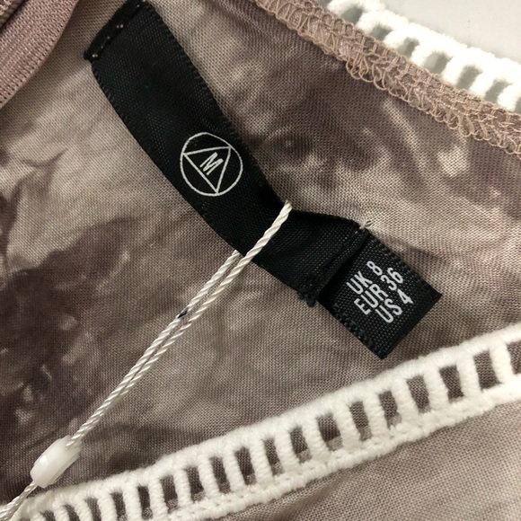 MISSGUIDED Crochet Flare Sleeve Tie Dye Dress Size 4 - Picture 3 of 6